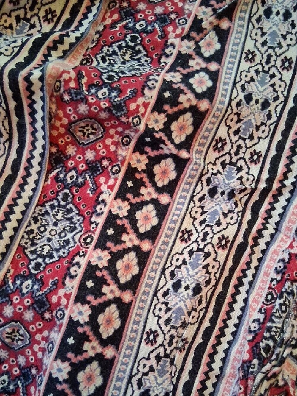 Boho Printed Elastic Waist Pants Sz S - Picture 2 of 10